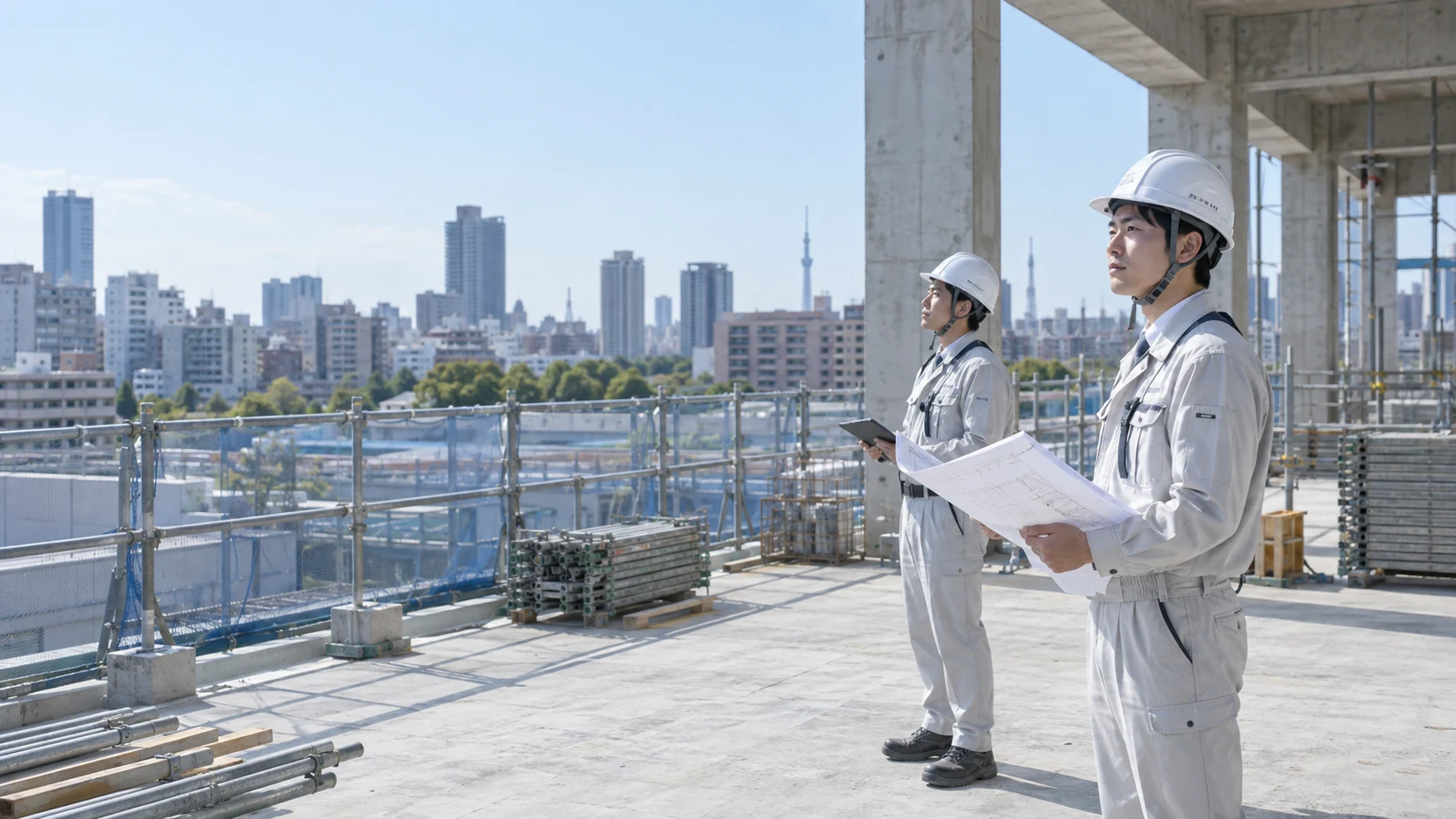 建設現場を確認する技術者のイメージ